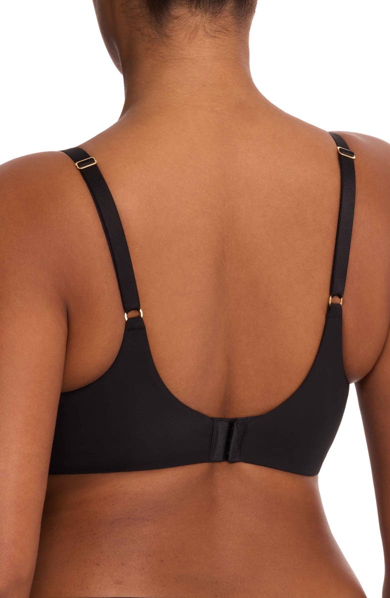 Natori Love Lace Back Smoothing Plunge T-Shirt Bra, Alternate, color, Black