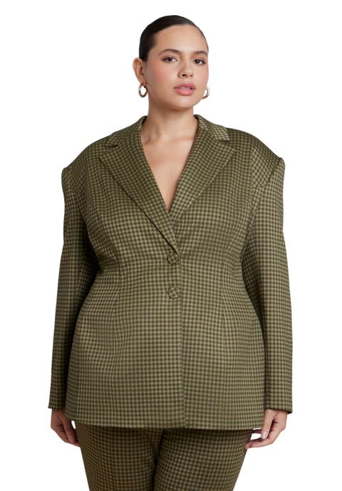 Houndstooth Hourglass Blazer (Plus)