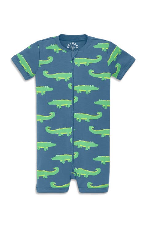 Baby Organic Zip Shortie In Seasonal Prints