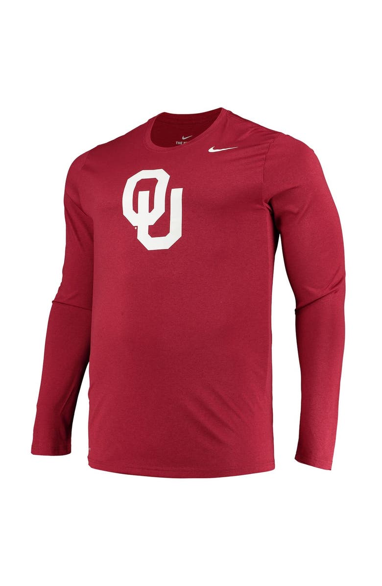 Nike Men's Nike Crimson Oklahoma Sooners Big & Tall Primary Logo Legend Performance Long Sleeve T-Shirt, Alternate, color, 