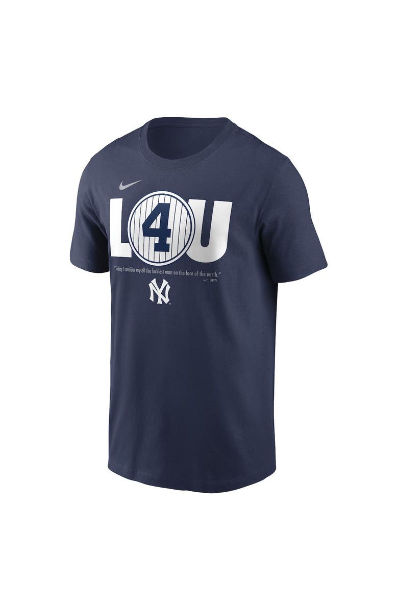Nike Men's Nike Lou Gehrig Navy New York Yankees Cooperstown Collection Lou Gehrig Day Retired Number T-Shirt, Alternate, color, Navy