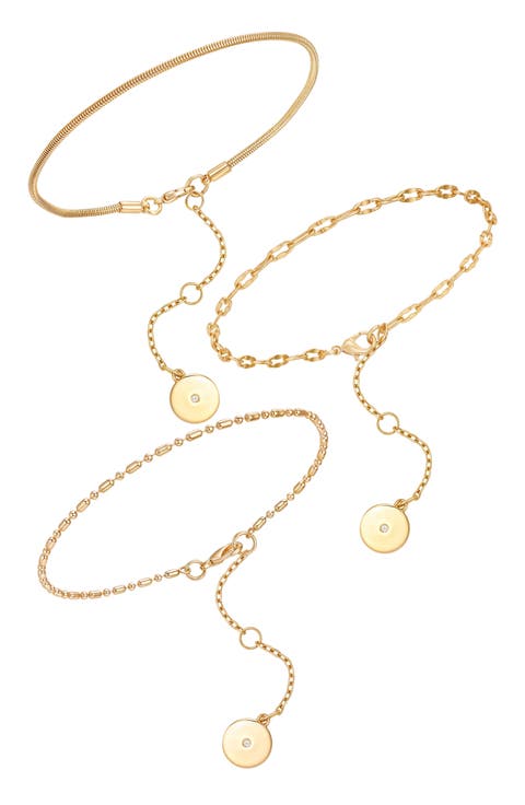 Set of 3 Chain Anklets
