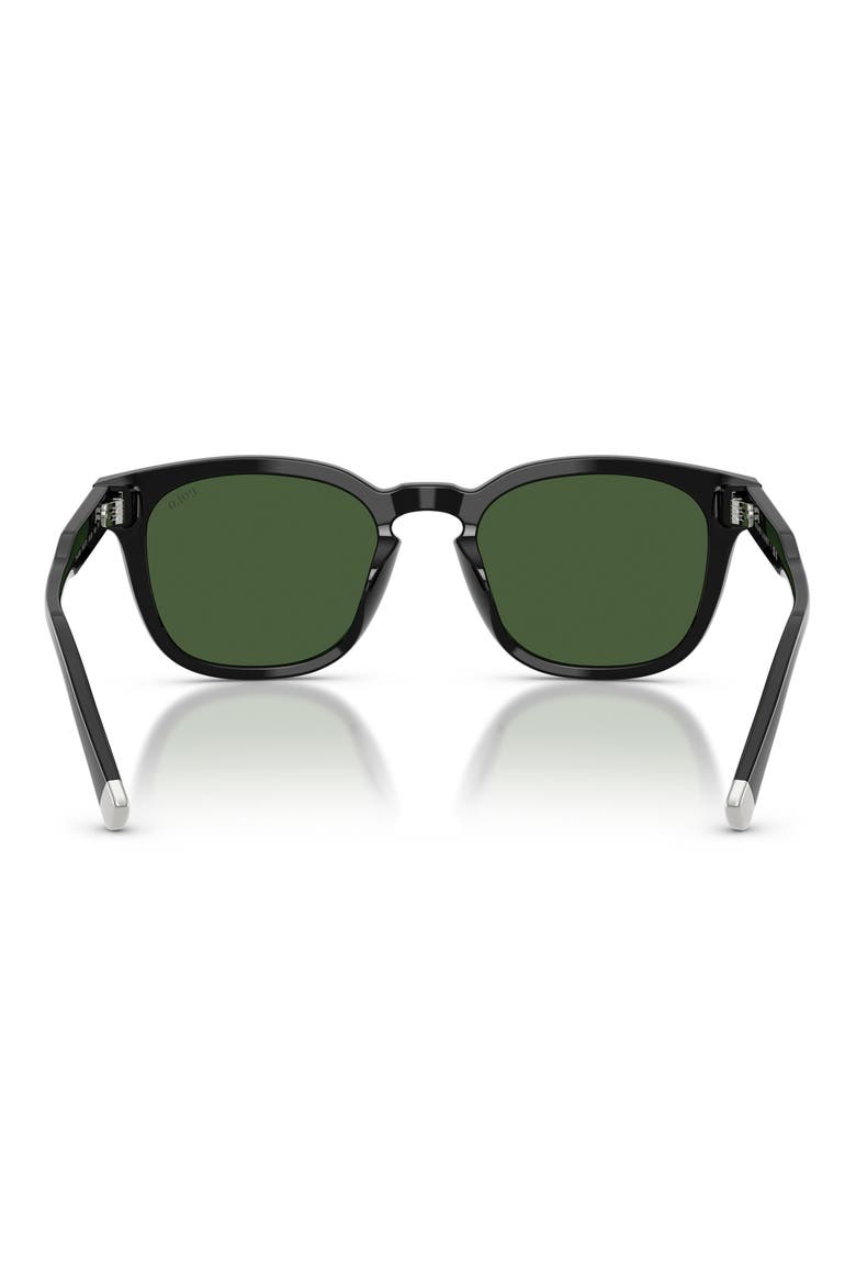 52mm Square Sunglasses, Alternate, color, SHINY BLACK / DARK GREEN