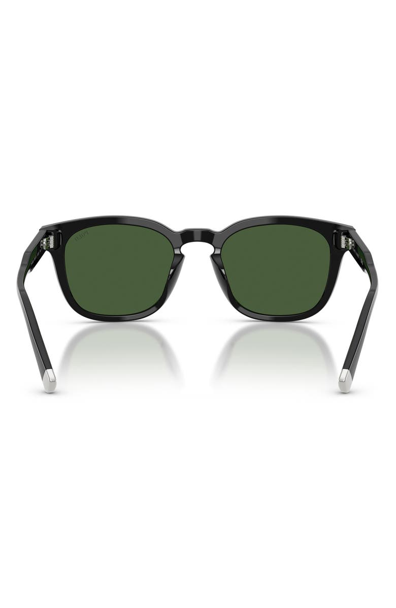 Polo Ralph Lauren 52mm Square Sunglasses, Alternate, color, Shiny Black / Dark Green
