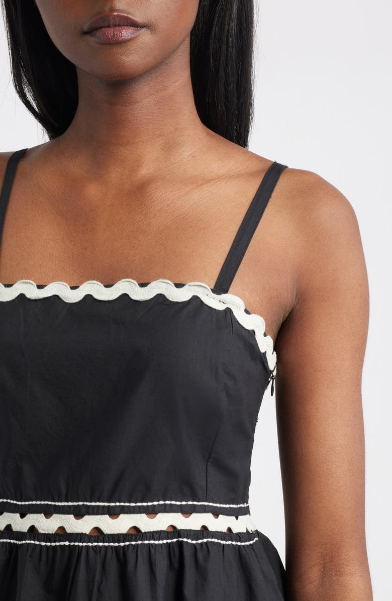 Lipsy Rickrack Fit & Flare Minidress, Alternate, color, Black