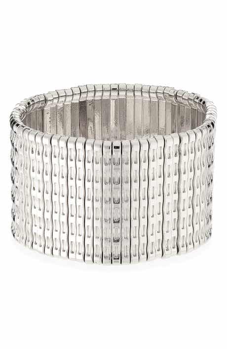 NATASHA Wavy Metallic Stretch Bracelet