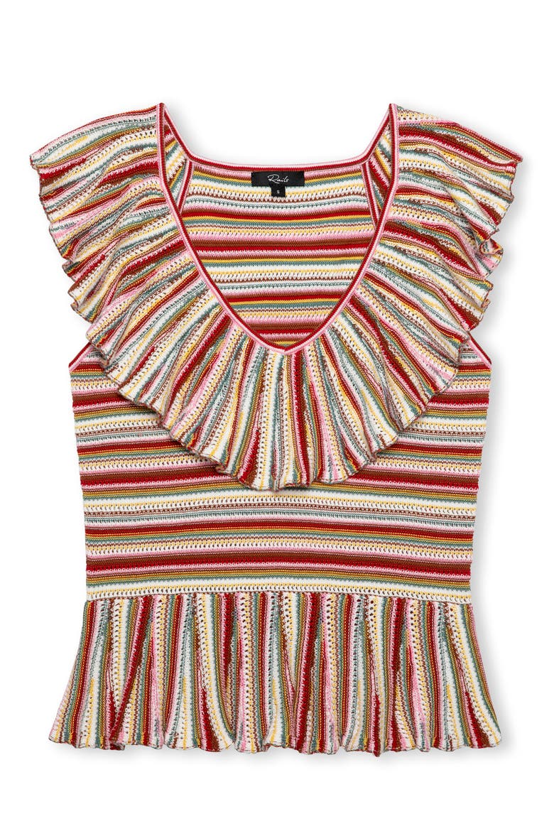 Carmelita Stripe Sleeveless Cotton Sweater, Alternate, color, HAVANA STRIPE