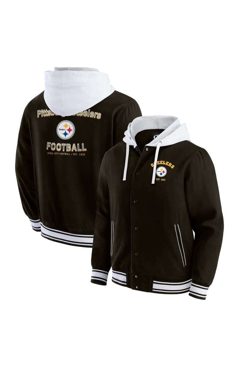 Darius Rucker Collection by Fanatics Men's Darius Rucker Collection by Fanatics Black Pittsburgh Steelers Full-Snap Hoodie Jacket, Main, color, Black