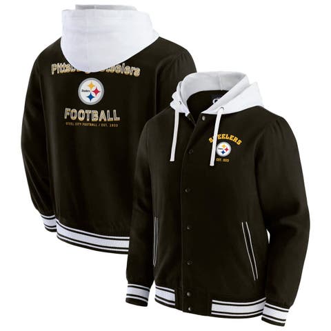 Men's Darius Rucker Collection by Fanatics Black Pittsburgh Steelers Full-Snap Hoodie Jacket