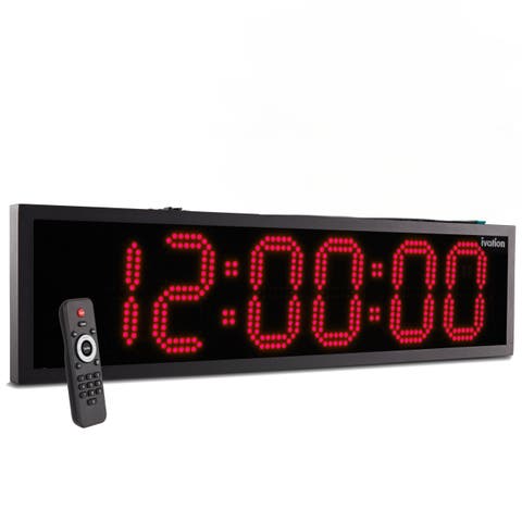 36 Waterproof Outdoor Digital LED Clock with Auto Time Sync, Temperature & Date