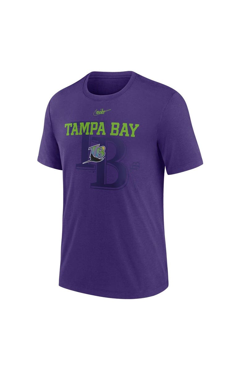 Nike Men's Nike Purple Tampa Bay Rays Rewind Retro Tri-Blend T-Shirt, Alternate, color, Purple