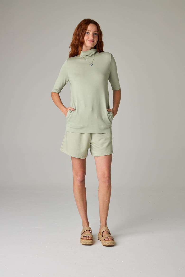 Acadia Aspen Eco-Luxe Rib Short-Sleeve Top - Ultra-Luxe Flow, Alternate, color, Fern