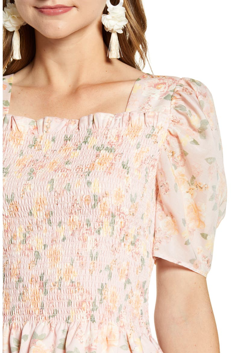 Square Neck Smock Top, Alternate, color, MAUVE CHALK RIVIERA FLORAL