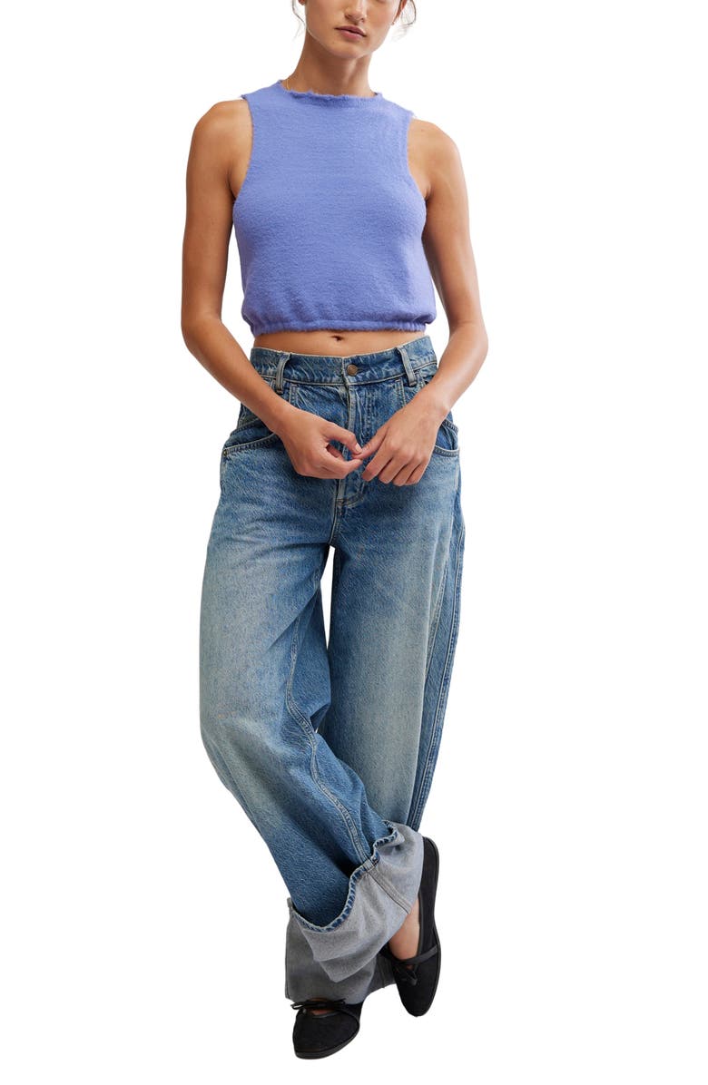 Free People Warm Fluff Crop Sweater Tank, Alternate, color, Periwinkle