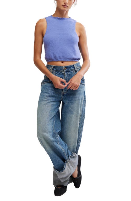 Free People Warm Fluff Crop Sweater Tank In Periwinkle
