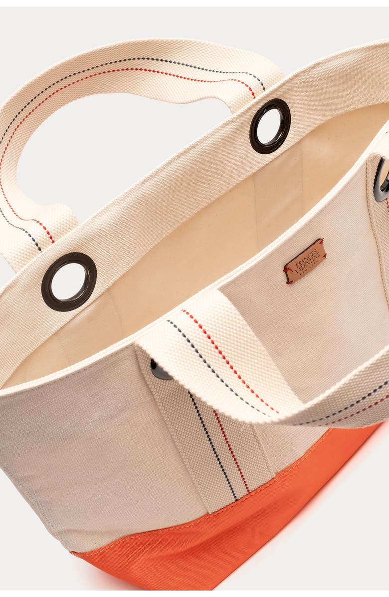 Frances Valentine Summer Cotton Canvas Tote, Alternate, color, Natural/ Orange