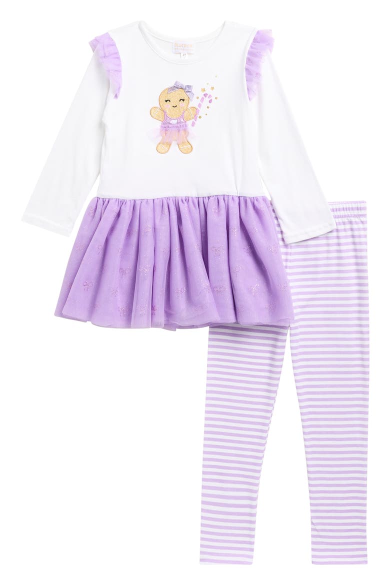 Kids' Gingerbread Dress & Leggings Set, Main, color, OFF WHITE