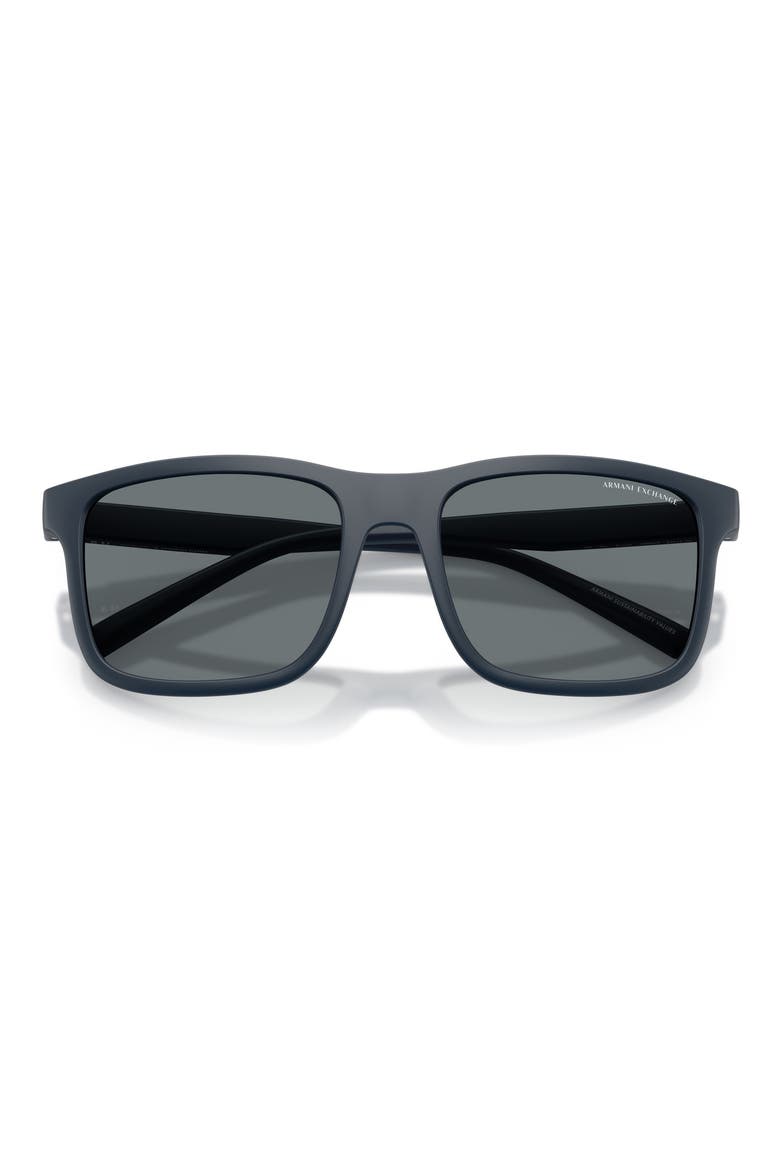57mm Rectangular Sunglasses, Alternate, color, MATTE NAVY BLUE / DARK BLUE
