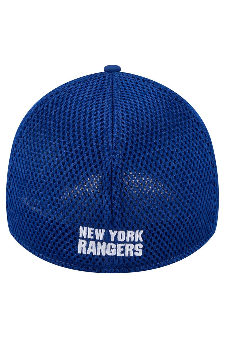 Men's New Era  Blue New York Rangers Linear Featherweight 39THIRTY Flex Hat, Alternate, color, Blue
