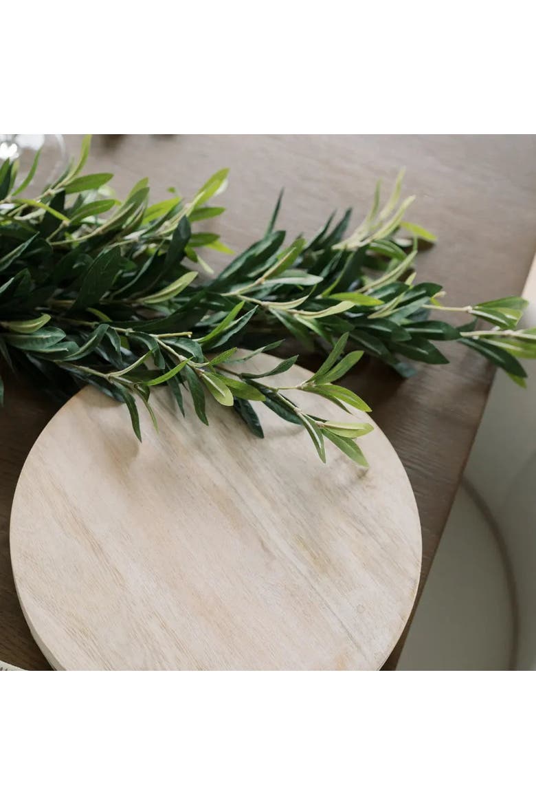 9' Artificial Olive Leaf Garland, Alternate, color, Green foliage