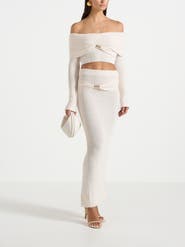 Manière De Voir Amy Asymmetric Midaxi Skirt With Hardware Detail