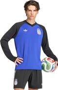adidas Men's adidas Blue Argentina National Team 2026 Long Sleeve Pre-Match Top