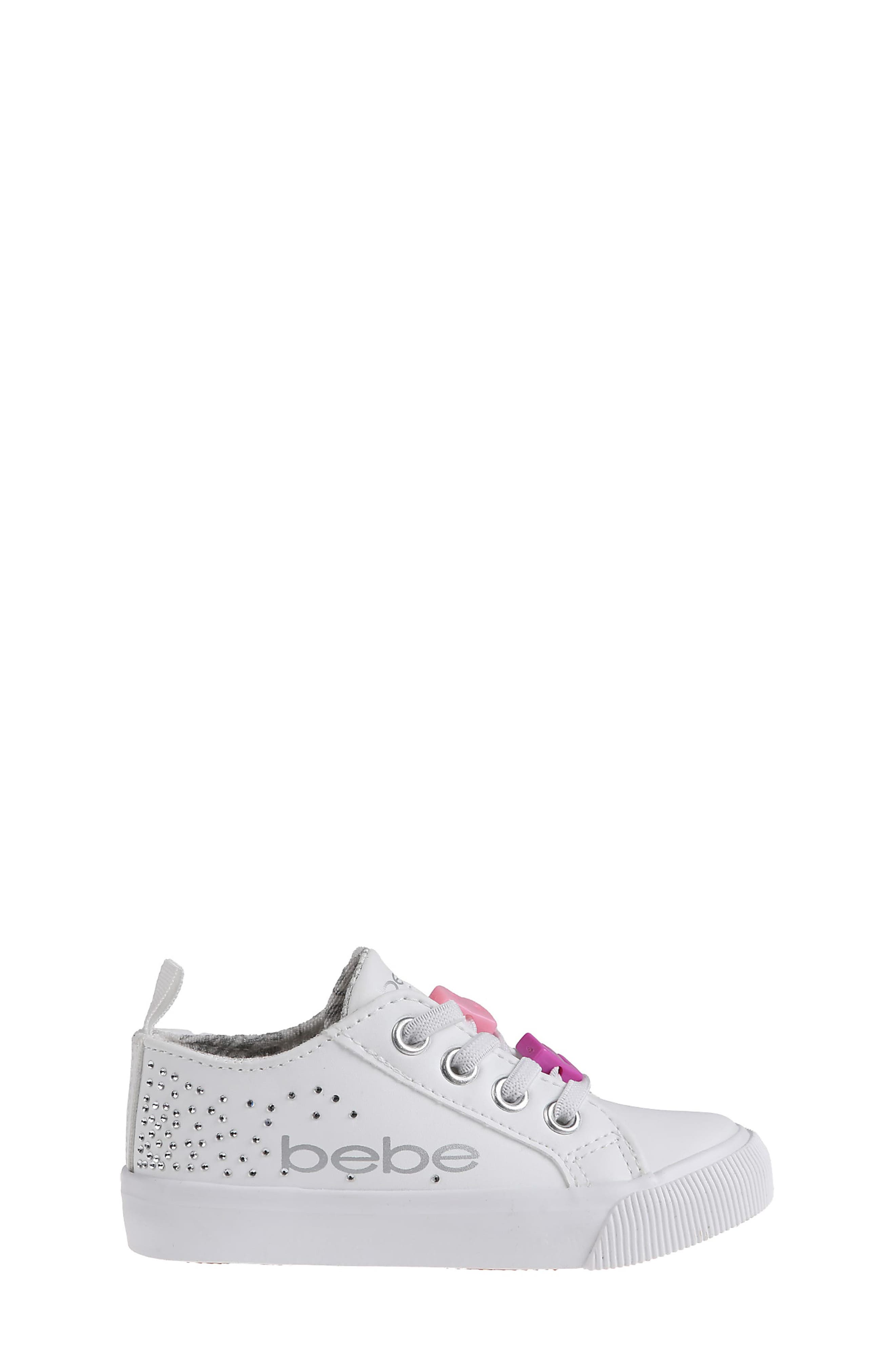bebe Kids' Court Sneaker, Alternate, color, White