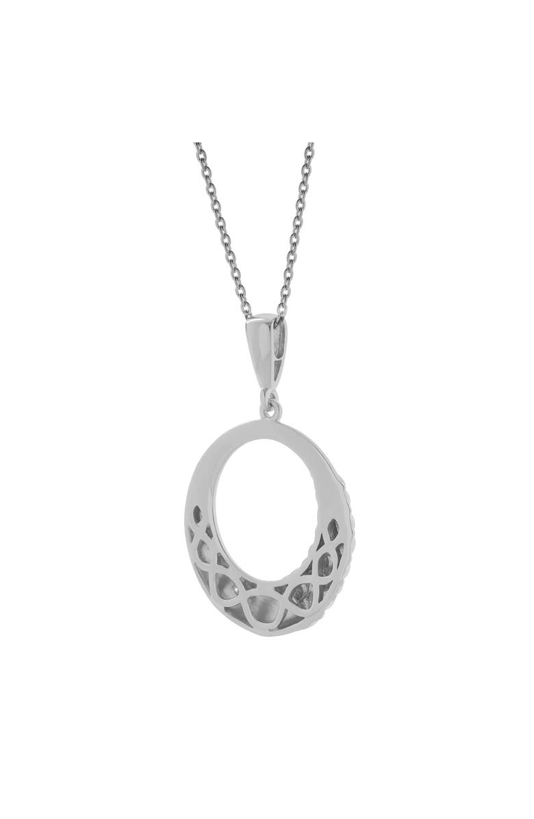 LuvMyJewelry Calindra Sterling Silver 0.01 Ct Diamond Crescent Circle Pendant Necklace, Alternate, color, 925 Sterling Silver