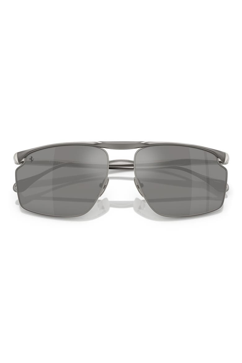 61mm Irregular Sunglasses, Alternate, color, GUNMETAL / MIRROR SILVER