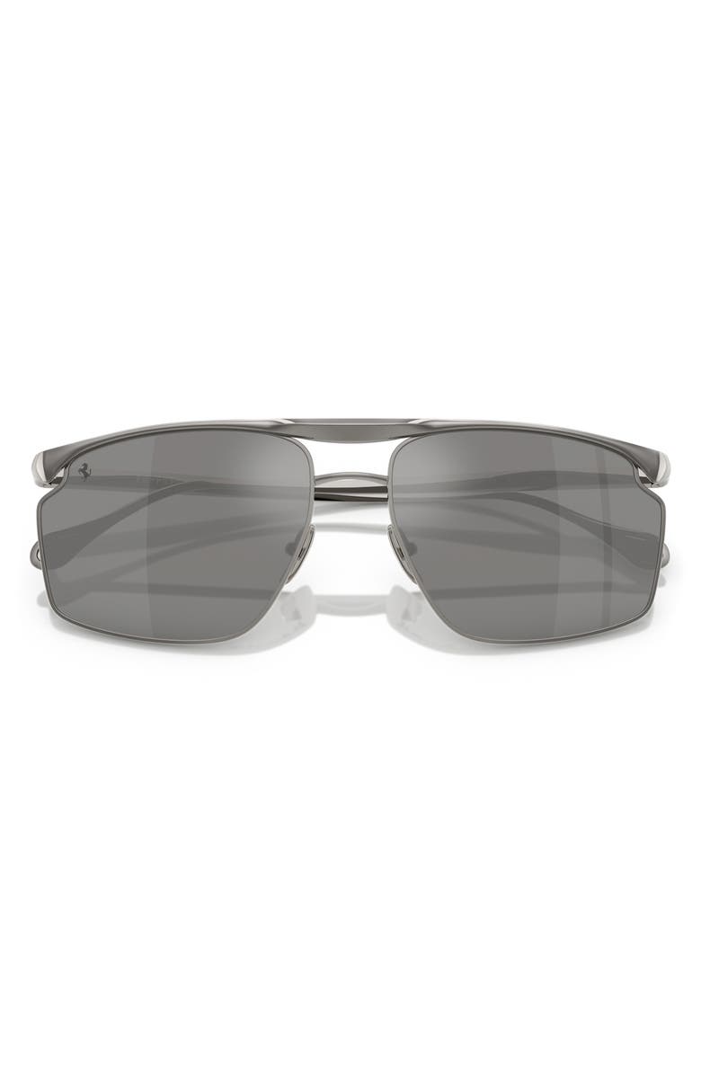Scuderia Ferrari 61mm Irregular Sunglasses, Alternate, color, Gunmetal / Mirror Silver