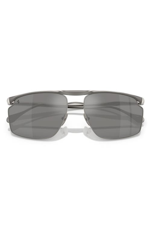 Scuderia Ferrari 61mm Irregular Sunglasses In Silver