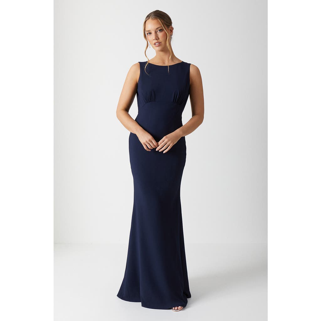 Coast Cowl Back Maxi Bridesmaid Dress In Blue