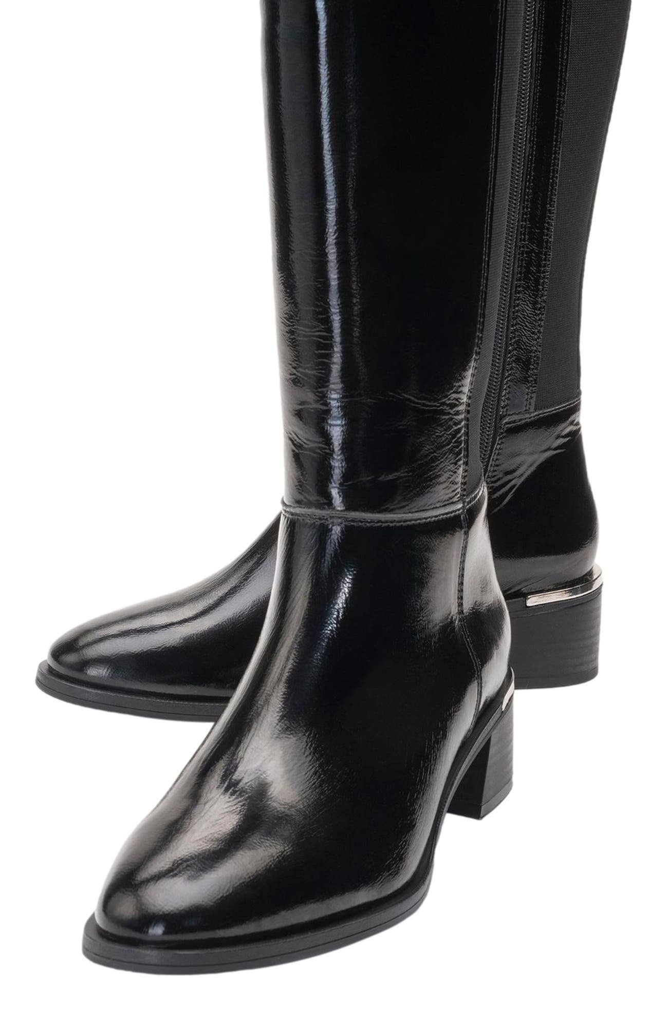 Forever 
Always Shoes Rochos Leather Boot, Alternate, color, Black Patent Leather