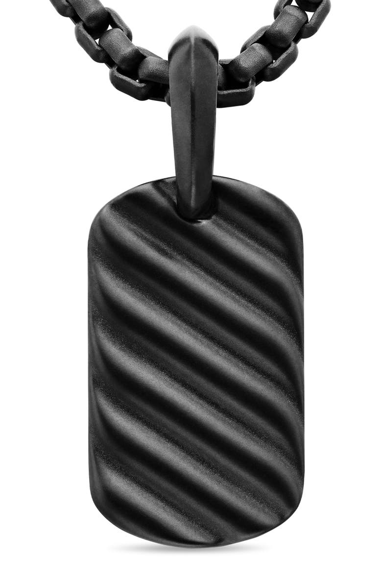 David Yurman Sculpted Cable Tag in Black Titanium, Alternate, color, 