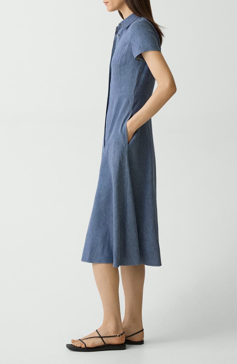 Theory Stretch Linen Blend Shirtdress, Alternate, color, Light Denim