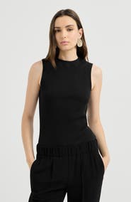 Brunello Cucinelli Cotton ribbed jersey top with monili