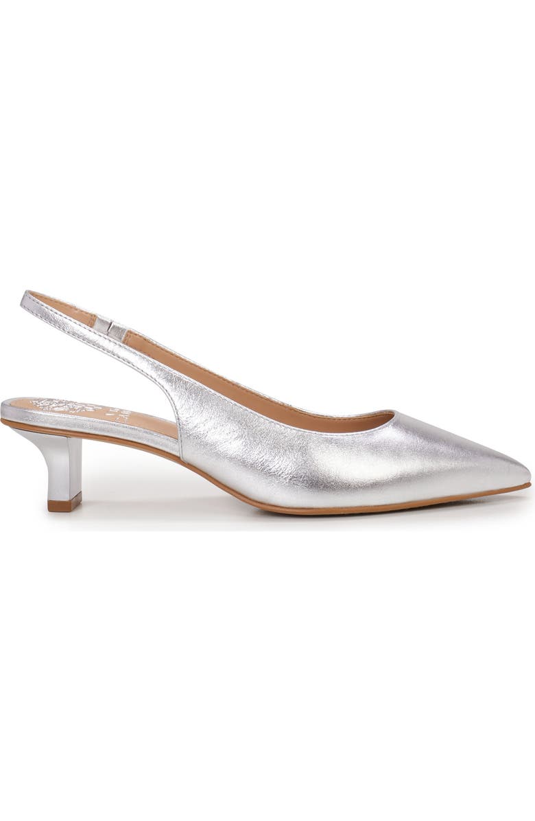 Vince Camuto Pilar Slingback Kitten Heel Pump, Alternate, color, Silver
