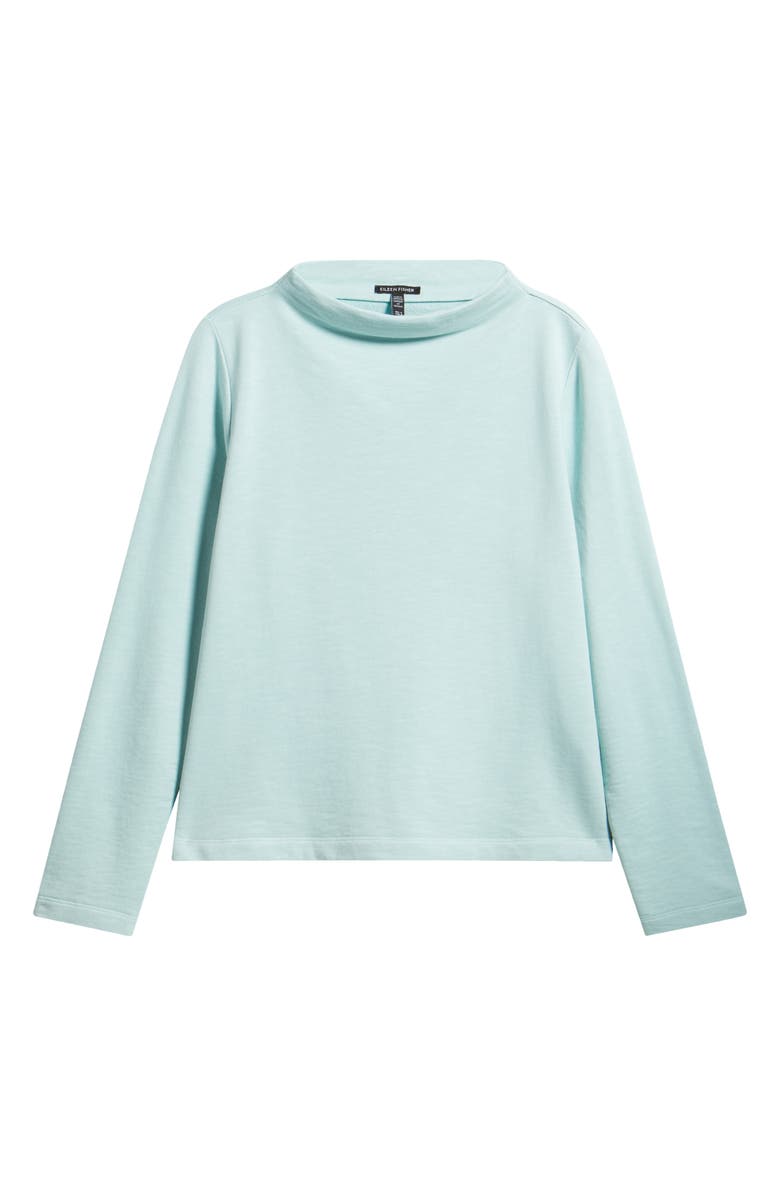 Eileen Fisher Funnel Neck Long Sleeve Boxy Top, Alternate, color, Pool