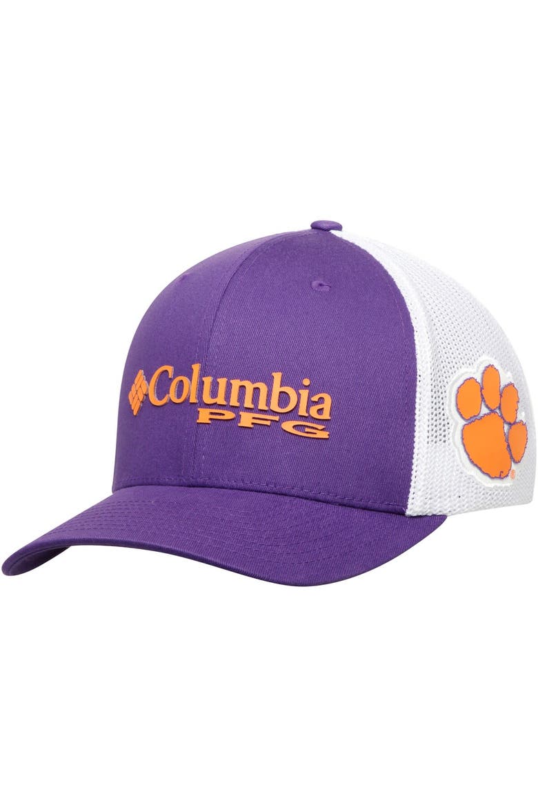 Men's Columbia Purple Clemson Tigers Collegiate PFG Flex Hat, Main, color, Purple