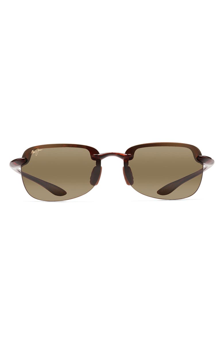 Maui Jim Sandy Beach 56mm PolarizedPlus2<sup>®</sup> Semi Rimless Sunglasses, Main, color, Tortoise