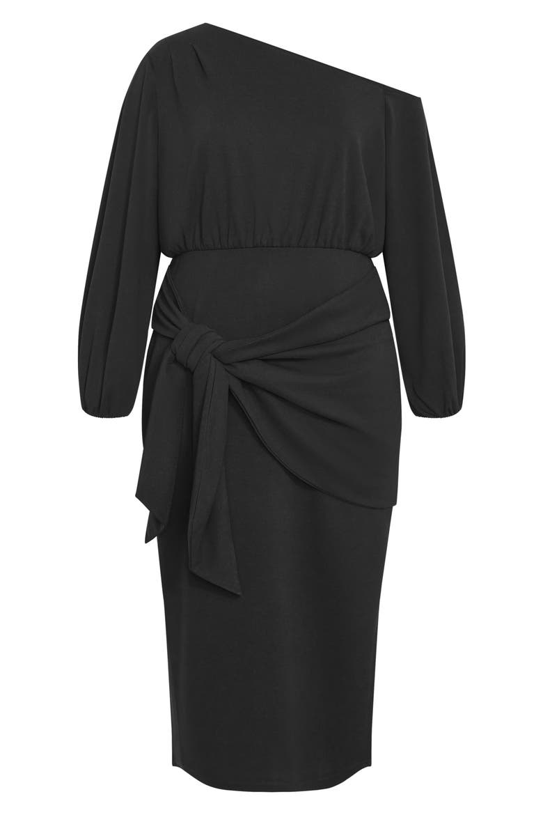 Alysia Long Sleeve Midi Dress, Alternate, color, BLACK
