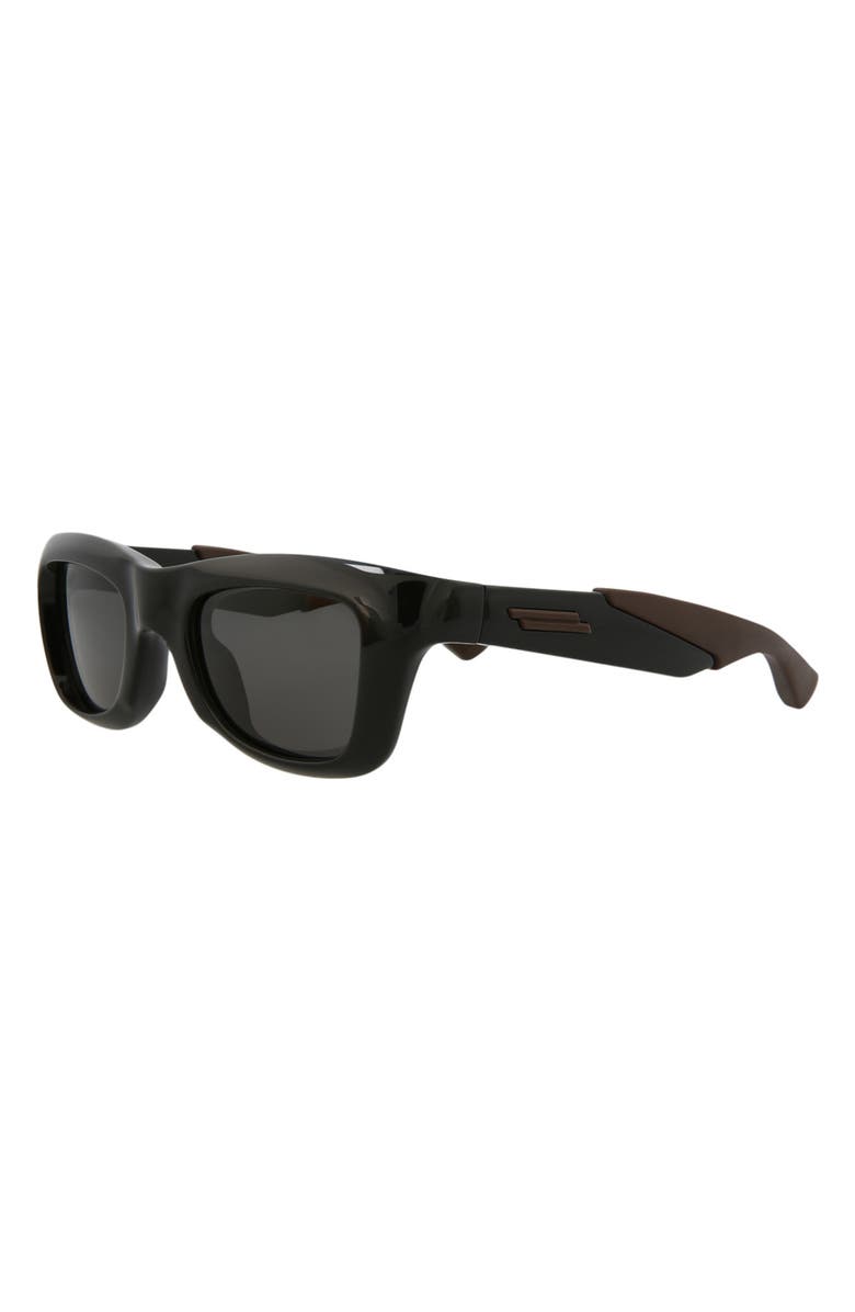 Bottega Veneta 49mm Rectangular Sunglasses, Alternate, color, Black Black Grey