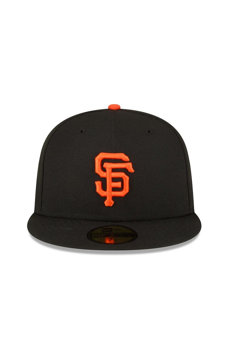 New Era Men's New Era Black San Francisco Giants Throwback Authentic Collection 59FIFTY Fitted Hat, Alternate, color, 