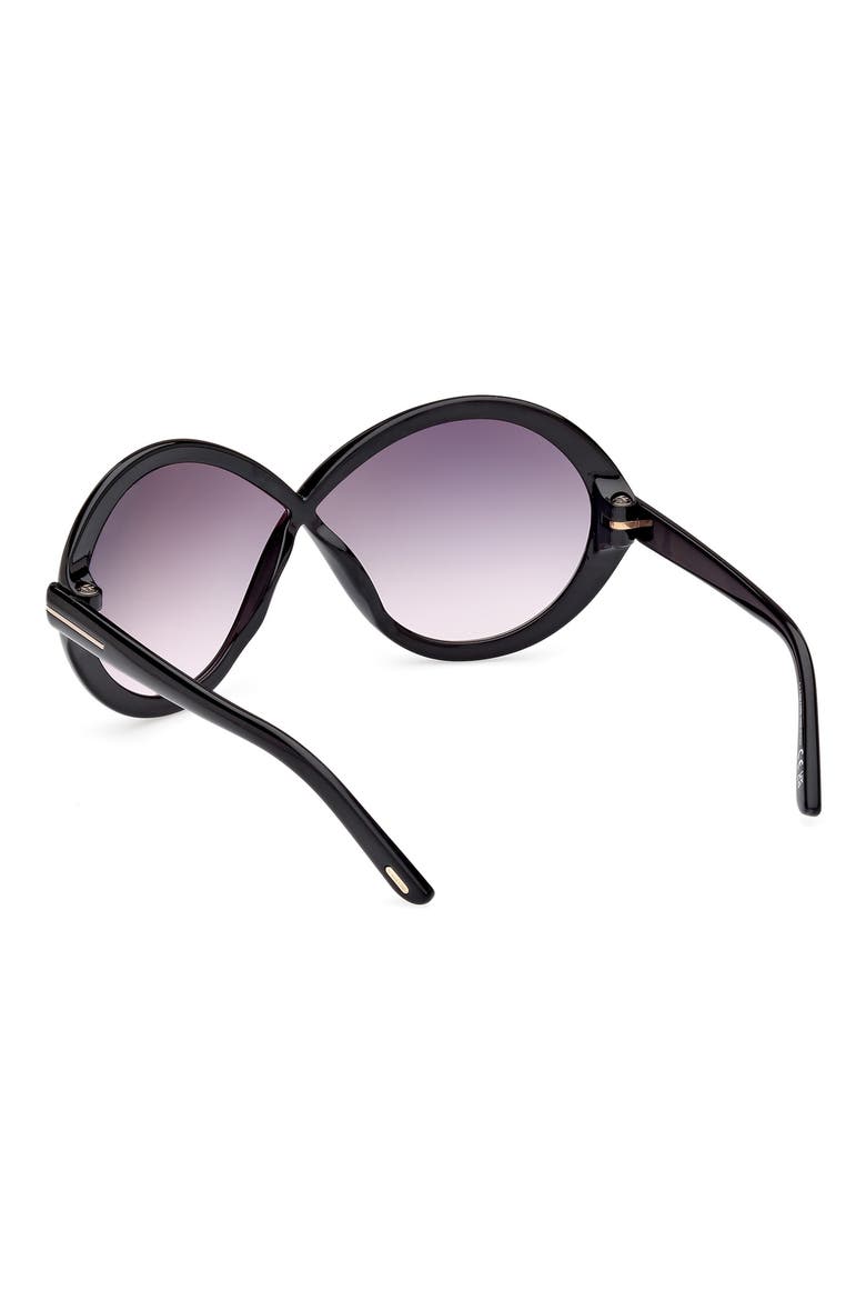 68mm Gradient Butterfly Sunglasses, Alternate, color, SHINY BLACK / GRADIENT SMOKE