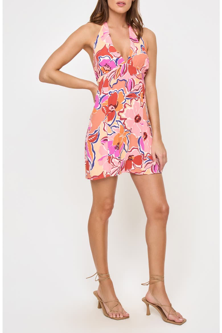Seabreeze Floral Cover-Up Halter Minidress, Alternate, color, LOST IN THE BLOOMS