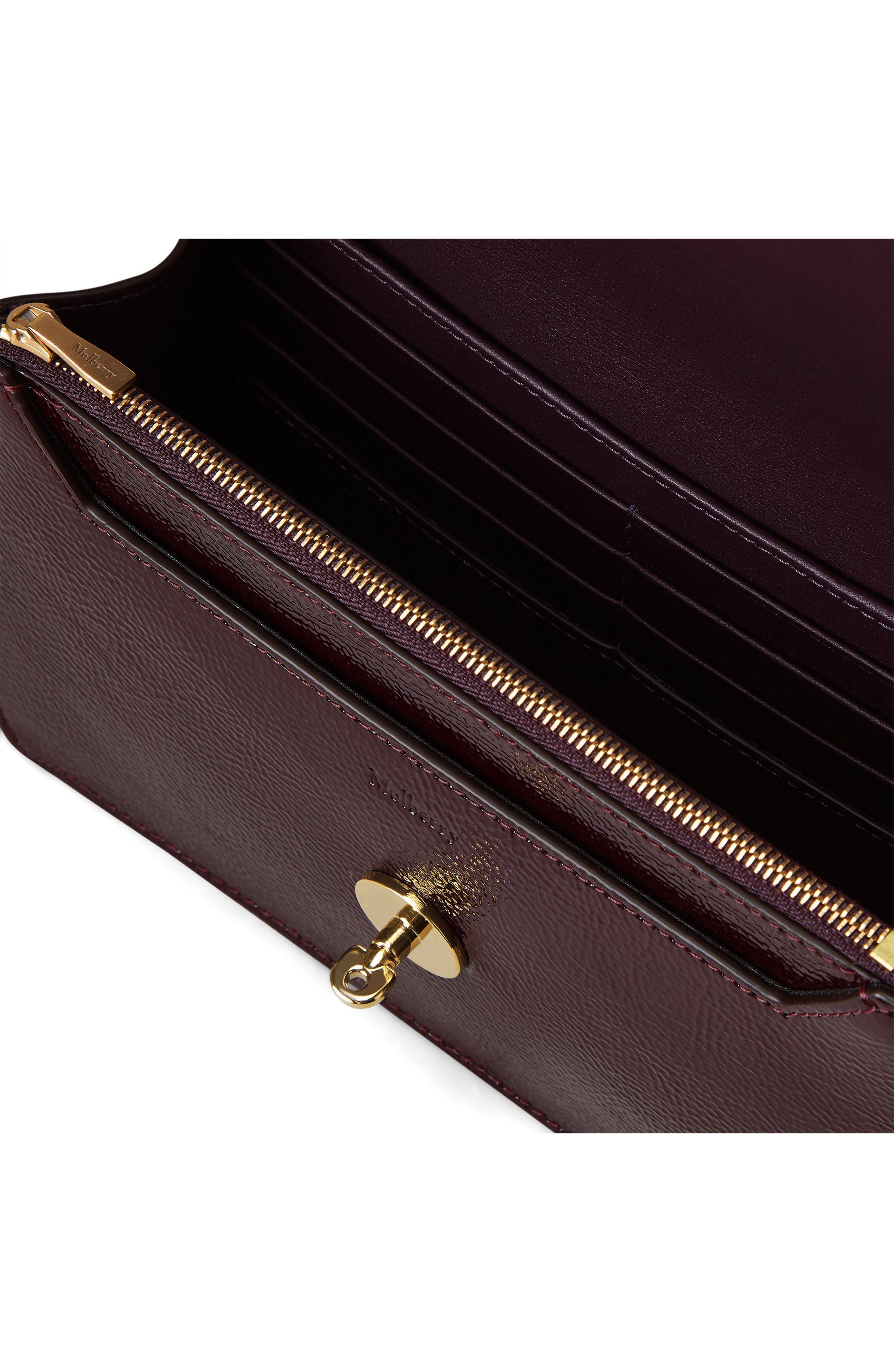 Mulberry Small Darley Patent Leather Crossbody Bag, Alternate, color, Deep Aubergine