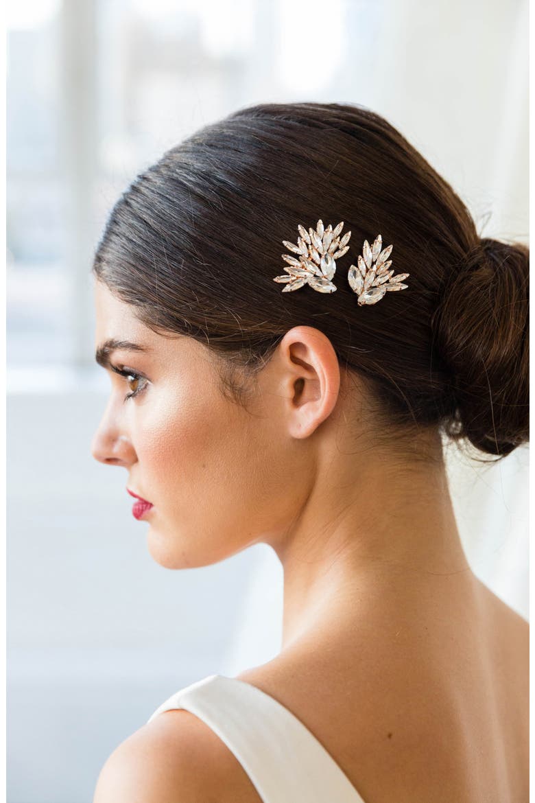 Guilia Set of 2 Hair Clips, Alternate, color, SILVER