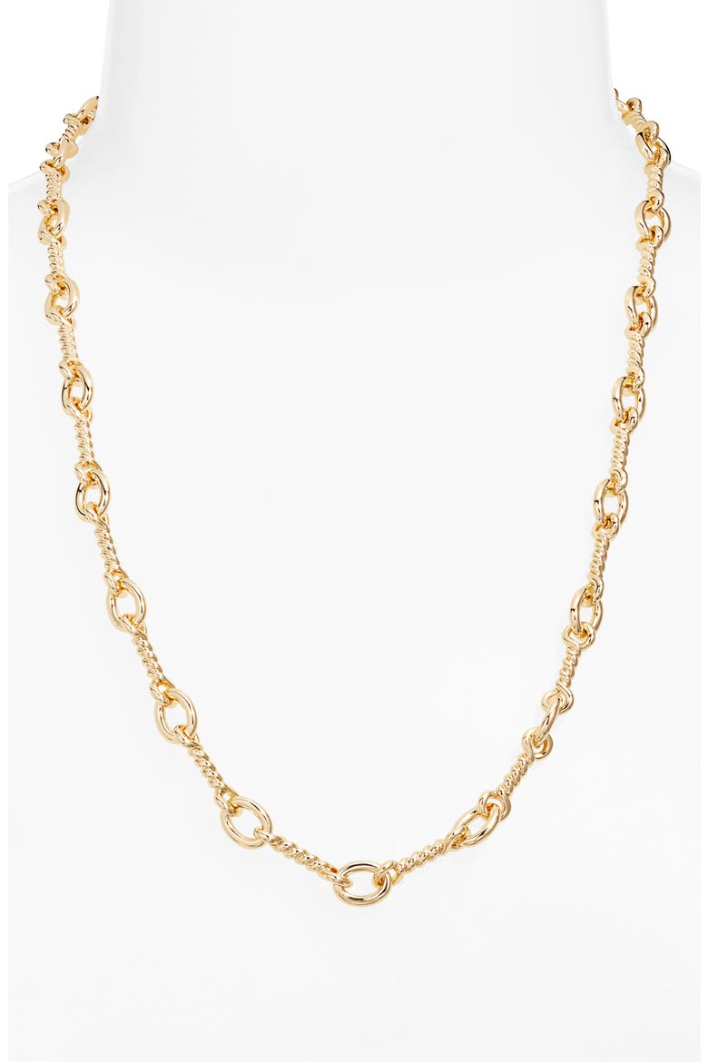 Twisted Figaro Chain Necklace, Alternate, color, GOLD