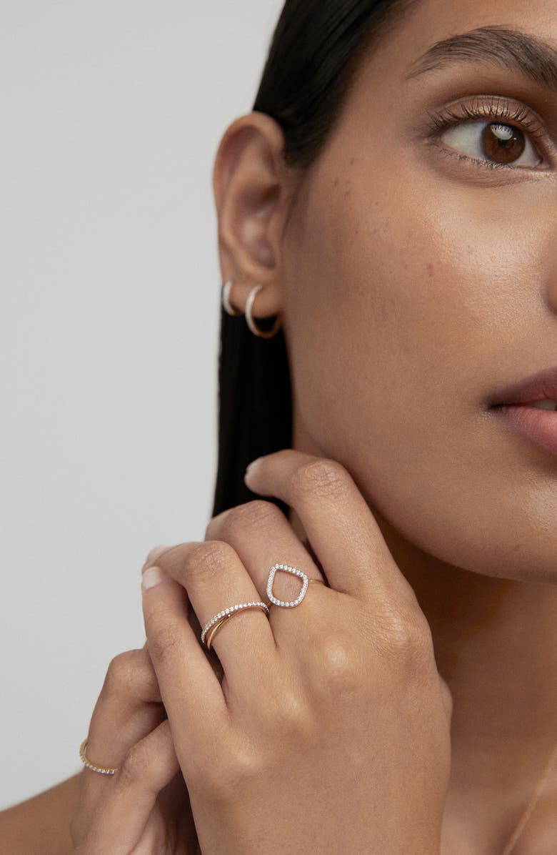 Monica Vinader 14K Gold Diamond Crossover Ring, Alternate, color, 14K Solid Gold