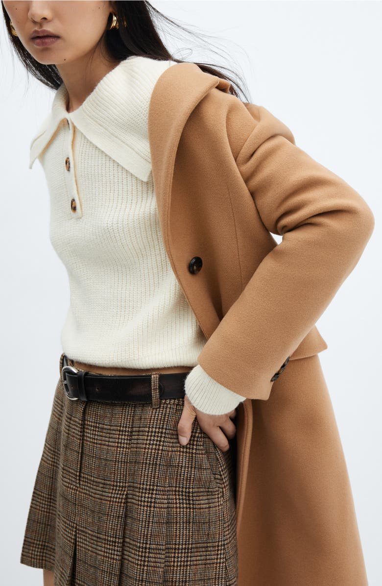 MANGO Virgin Wool Blend Coat, Alternate, color, 